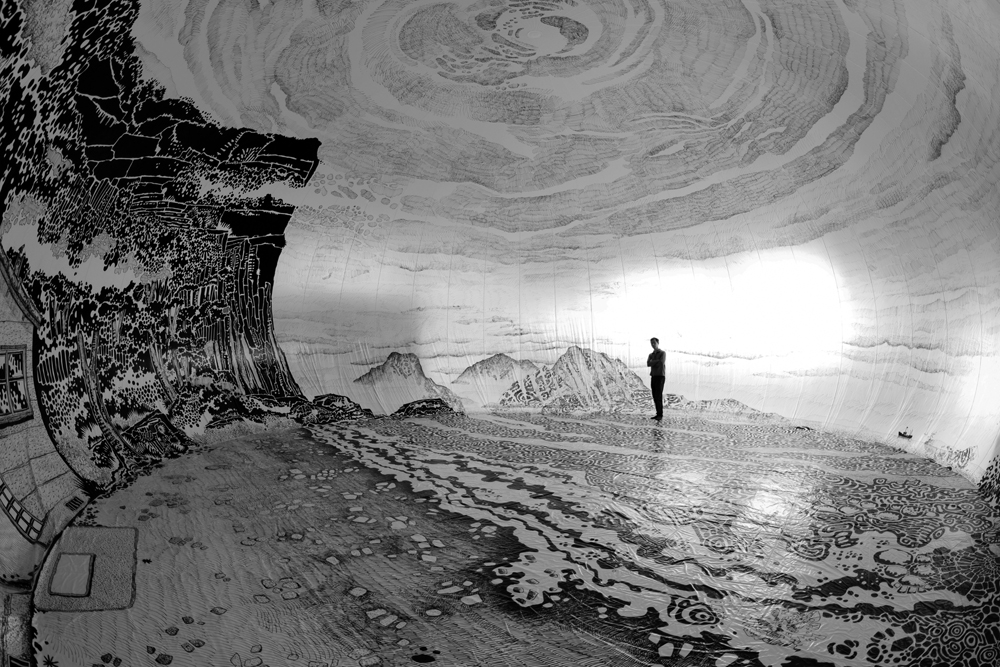 Oscar Oiwa |Panoramic 360° Drawings 